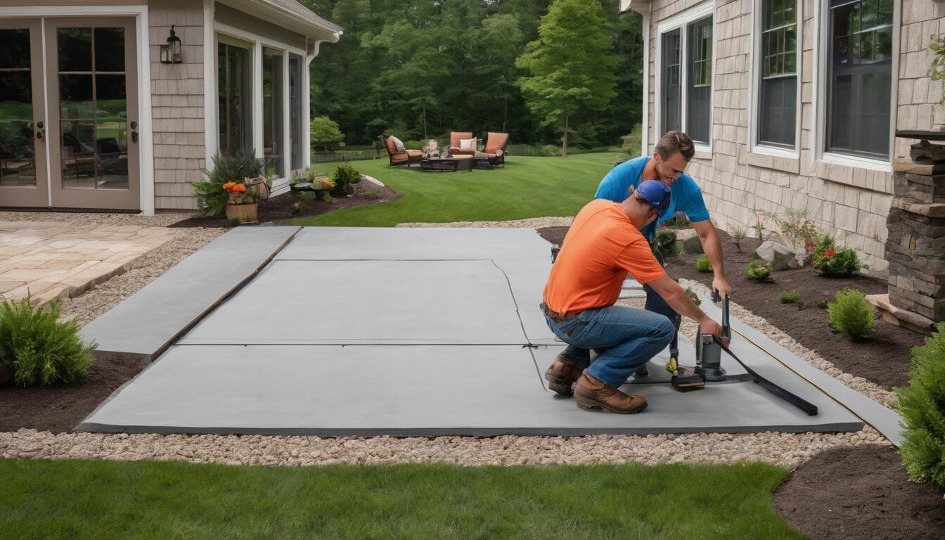 how-to-form-and-pour-a-concrete-slab-concrete-slab-concrete-slab