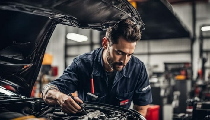 How Much Does It Cost to Replace an Oil Pan Gasket: What You Need to Know A mechanic is working on the engine of a car.
